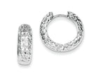 FJC Finejewelers Sterling Silver Rhodium Polished Bright Cut Hoop Earrings