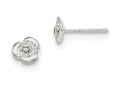 FJC Finejewelers Sterling Silver Flower With Cubic Zirconia Post Earrings
