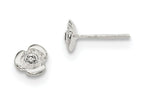 FJC Finejewelers Sterling Silver Flower With Cubic Zirconia Post Earrings