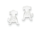 FJC Finejewelers Sterling Silver Polished Cubic Zirconia Dog Post Earrings