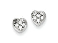 FJC Finejewelers Sterling Silver Cubic Zirconia Heart Post Earrings