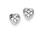 FJC Finejewelers Sterling Silver Cubic Zirconia Heart Post Earrings