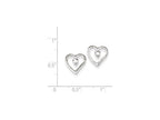 FJC Finejewelers Sterling Silver Cubic Zirconia Polished Heart Post Earrings