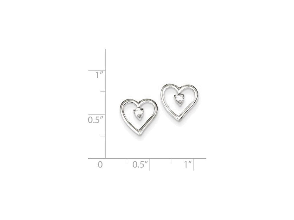 FJC Finejewelers Sterling Silver Cubic Zirconia Polished Heart Post Earrings