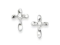 FJC Finejewelers Sterling Silver Cubic Zirconia Cross Post Earrings