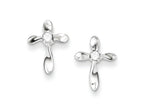 FJC Finejewelers Sterling Silver Cubic Zirconia Cross Post Earrings