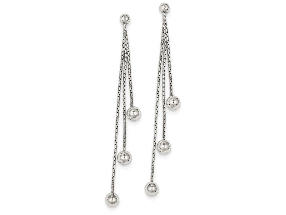 FJC Finejewelers Sterling Silver Polished Bead Post Dangle Earrings
