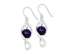 FJC Finejewelers Sterling Silver Twist Dangle Amethyst Earrings