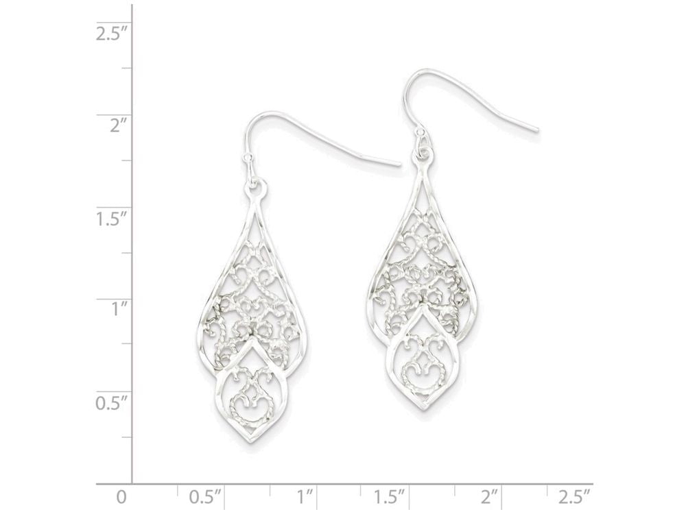 FJC Finejewelers Sterling Silver Bright Cut Dangle Earrings