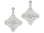 FJC Finejewelers Sterling Silver Bright Cut Square Post Dangle Earrings