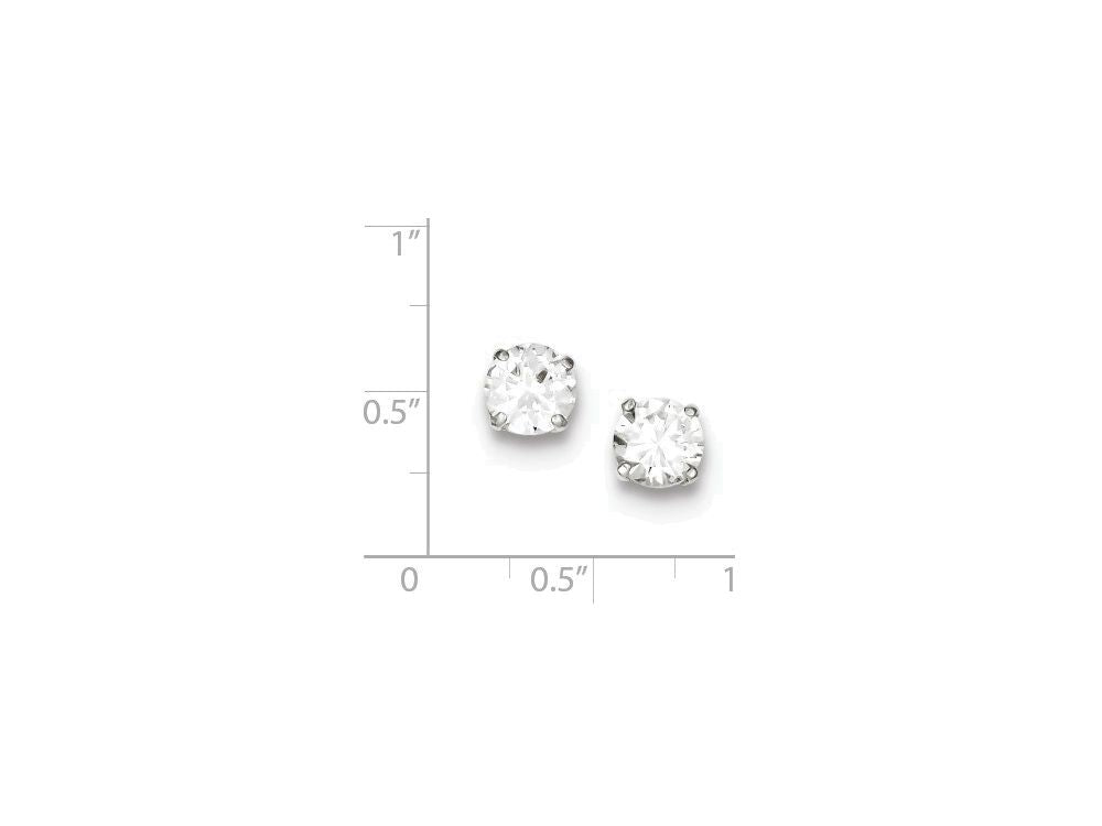 FJC Finejewelers Sterling Silver Round Cubic Zirconia 7mm Post Earrings