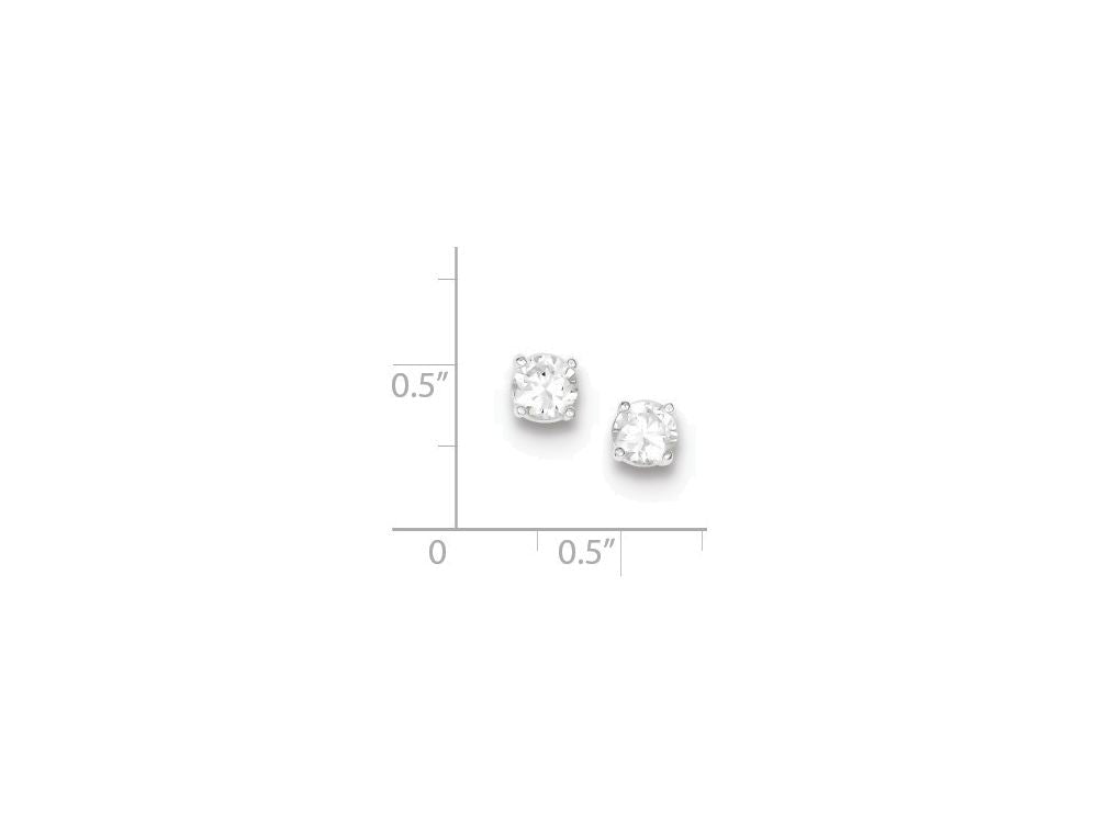 FJC Finejewelers Sterling Silver Round Cubic Zirconia 5mm Post Earrings