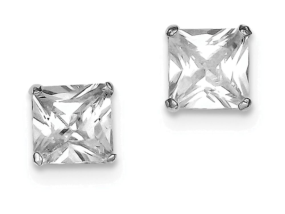 FJC Finejewelers Sterling Silver Cubic Zirconia 8mm Square Post Earrings