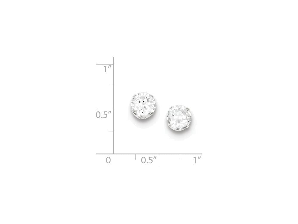FJC Finejewelers Sterling Silver Cubic Zirconia 7mm Post Earrings