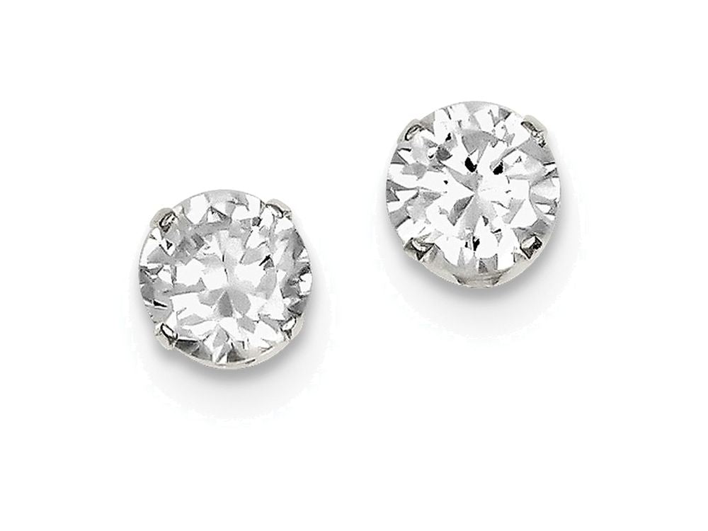 FJC Finejewelers Sterling Silver Cubic Zirconia 7mm Post Earrings