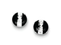 FJC Finejewelers Sterling Silver Black And White Colored Cubic Zirconia 8mm Round Post Earrings