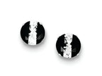 FJC Finejewelers Sterling Silver Black And White Colored Cubic Zirconia 8mm Round Post Earrings