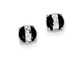 FJC Finejewelers Sterling Silver Black And White Colored Cubic Zirconia 6mm Round Post Earrings