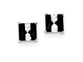 FJC Finejewelers Sterling Silver Black And White Colored Cubic Zirconia 6mm Square Post Earrings