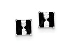 FJC Finejewelers Sterling Silver Black And White Colored Cubic Zirconia 6mm Square Post Earrings