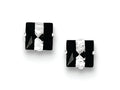 FJC Finejewelers Sterling Silver Black And White Colored Cubic Zirconia 6mm Square Post Earrings