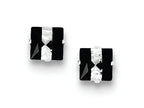 FJC Finejewelers Sterling Silver Black And White Colored Cubic Zirconia 6mm Square Post Earrings