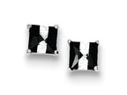 FJC Finejewelers Sterling Silver Black And White Colored Cubic Zirconia 5mm Square Post Earrings