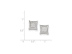 FJC Finejewelers Sterling Silver Cubic Zirconia Pave Square Post Earrings
