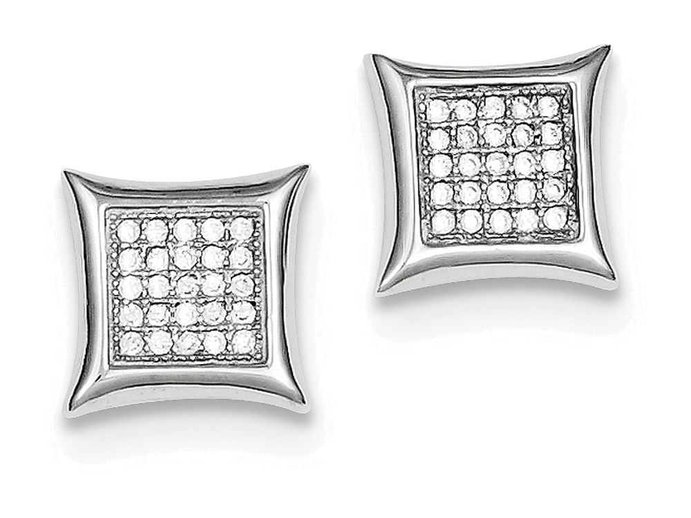 FJC Finejewelers Sterling Silver Cubic Zirconia Pave Square Post Earrings