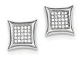 FJC Finejewelers Sterling Silver Cubic Zirconia Pave Square Post Earrings