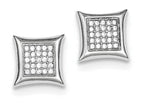 FJC Finejewelers Sterling Silver Cubic Zirconia Pave Square Post Earrings
