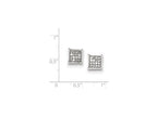 FJC Finejewelers Sterling Silver Cubic Zirconia Pave Square Post Earrings