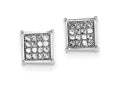 FJC Finejewelers Sterling Silver Cubic Zirconia Pave Square Post Earrings