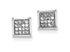 FJC Finejewelers Sterling Silver Cubic Zirconia Pave Square Post Earrings