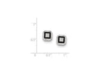 FJC Finejewelers Sterling Silver Cubic Zirconia Pave Black Enamel Square Post Earrings