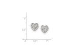 FJC Finejewelers Sterling Silver Cubic Zirconia Pave Heart Post Earrings