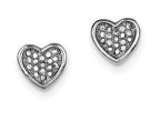FJC Finejewelers Sterling Silver Cubic Zirconia Pave Heart Post Earrings