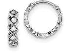 FJC Finejewelers Sterling Silver Cubic Zirconia Hinged Hoop Earrings