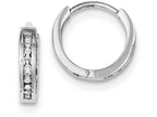 FJC Finejewelers Sterling Silver Cubic Zirconia Baguette Hinged Hoop Earrings