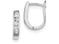 FJC Finejewelers Sterling Silver Cubic Zirconia Hinged Hoop Earrings