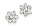 FJC Finejewelers Sterling Silver Cubic Zirconia Flower Post Earrings