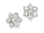 FJC Finejewelers Sterling Silver Cubic Zirconia Flower Post Earrings