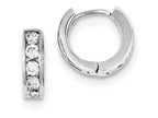 FJC Finejewelers Sterling Silver Cubic Zirconia Hinged Hoop Earrings