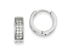 FJC Finejewelers Sterling Silver Cubic Zirconia Hinged Hoop Earrings