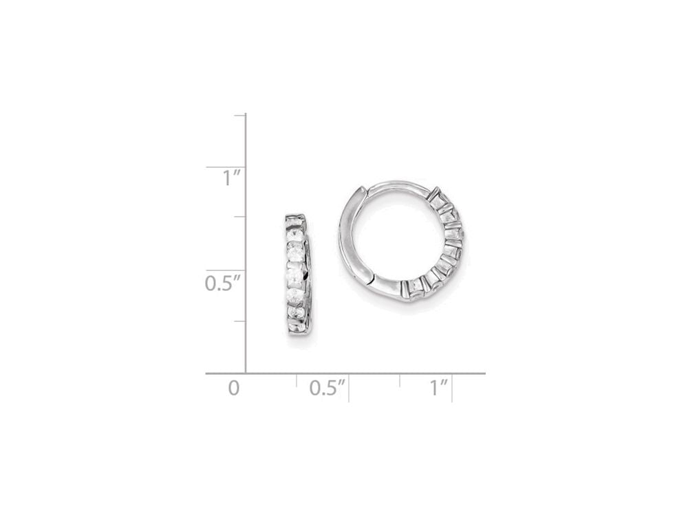 FJC Finejewelers Sterling Silver Cubic Zirconia Hinged Earrings