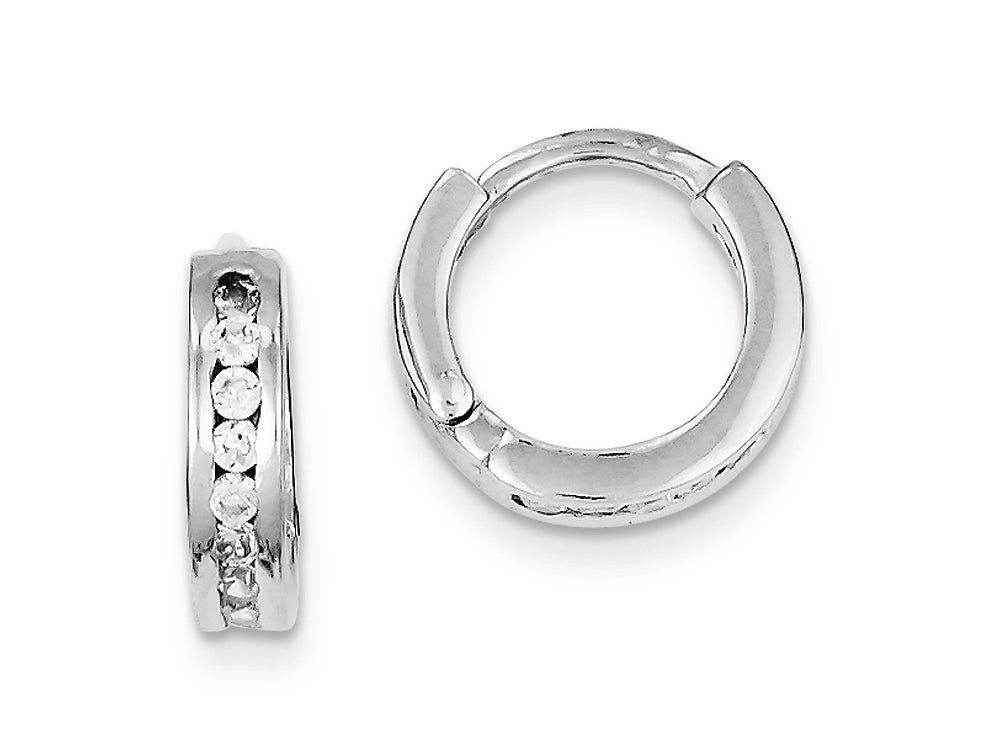 FJC Finejewelers Sterling Silver Cubic Zirconia Hinged Earrings