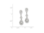 FJC Finejewelers Sterling Silver Cubic Zirconia Pave Pear Dangle Post Earrings
