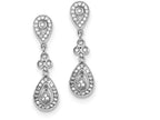 FJC Finejewelers Sterling Silver Cubic Zirconia Pave Pear Dangle Post Earrings