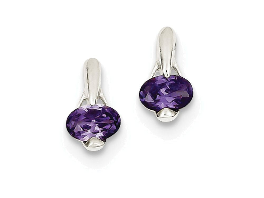 FJC Finejewelers Sterling Silver Purple Cubic Zirconia Post Earrings