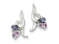 FJC Finejewelers Sterling Silver Polished Amethyst Iolite Post Earrings